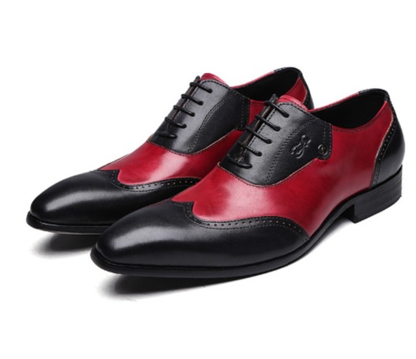 Luksusowe buty męskie - Czarno-czerwone 41