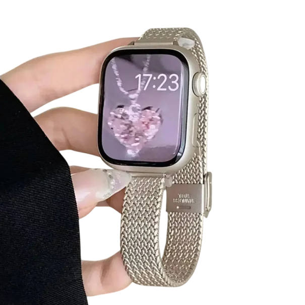 Luksusowy cienki metalowy magnetyczny pasek do iWatch Apple Watch 38 mm 40 mm 41 mm dla Series 1 2 3 4 5 6 7 8 9 SE Elegancki pasek złoto-srebrny