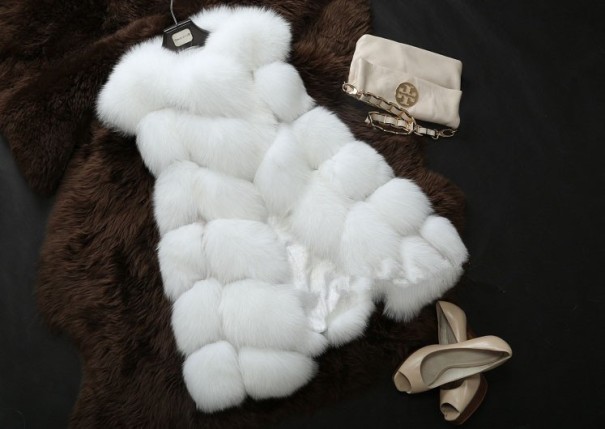 Luksusowy damski płaszcz - Biały S