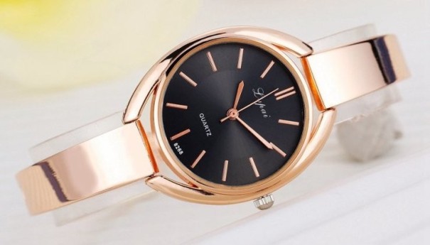 Luksusowy zegarek damski J2557 złoto-czarny
