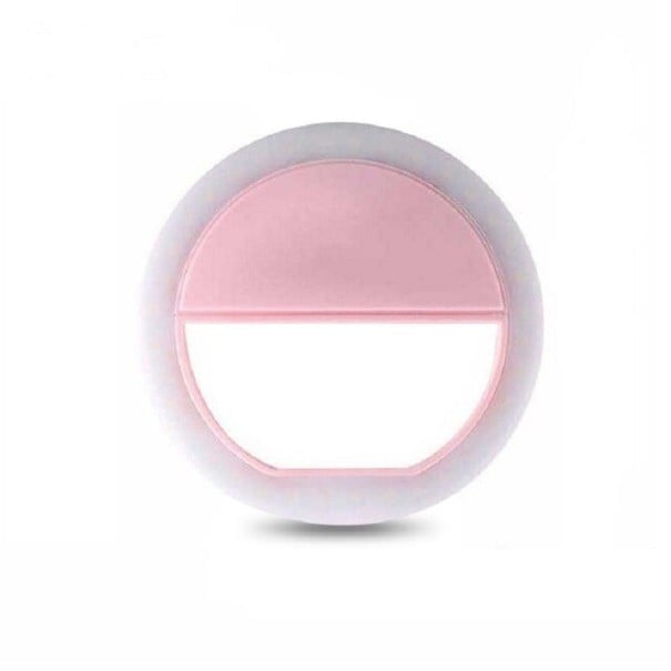 Lumière circulaire selfie pour téléphone rose