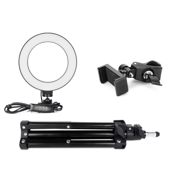 Lumière LED circulaire 16 cm avec trépied K2433 55 cm