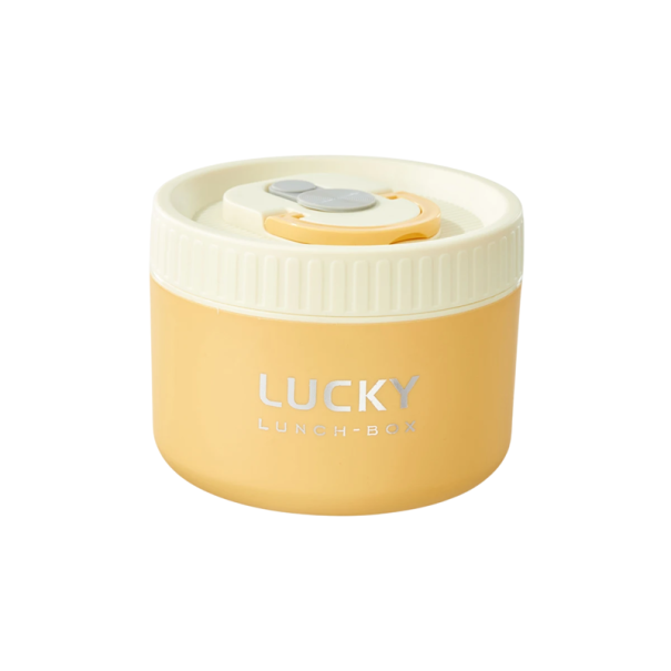 Lunchbox termiczny dla dzieci 600 ml 11,5×9 cm, izolowany, ze stali nierdzewnej, szczelny, do mikrofalówki, ekologiczny, przenośny żółty