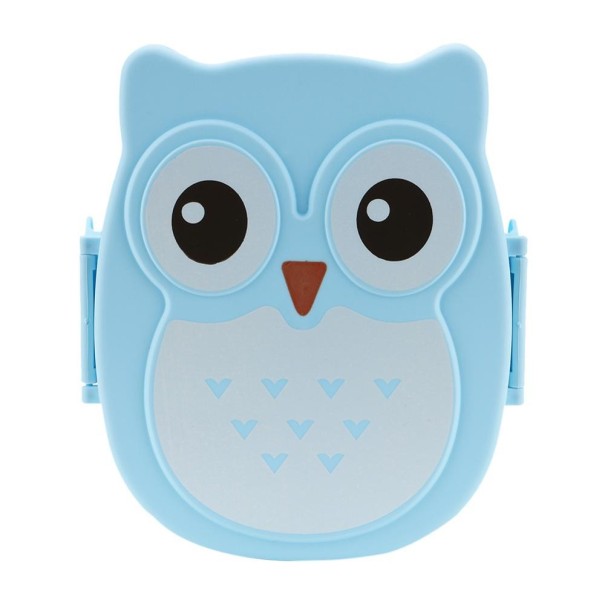 Lunchbox voor kinderen uil blauw