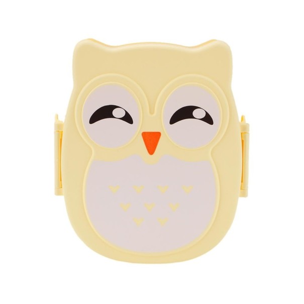 Lunchbox voor kinderen uil geel