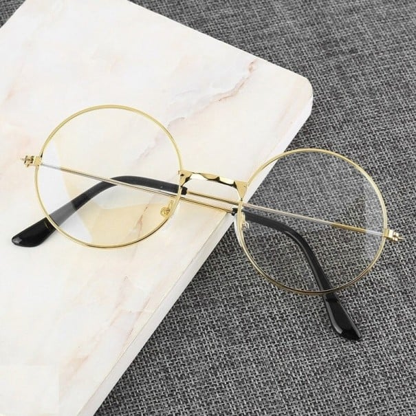 Lunettes anti-lumière bleue avec verres ronds Style rétro avec fine monture en métal Pour le travail sur ordinateur et mobile 2