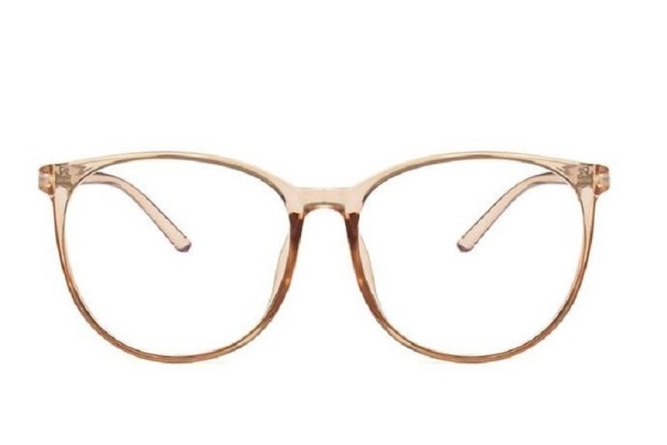 Lunettes avec filtre de lumière bleue pour travailler sur ordinateur et mobile Grandes montures rondes en plastique Verres transparents beige