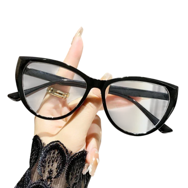 Lunettes cat eye pour femmes à distance dioptrie -2,50 Monture en plastique Filtre de lumière bleue Design rétro élégant Lunettes stylées pour un usage quotidien noir