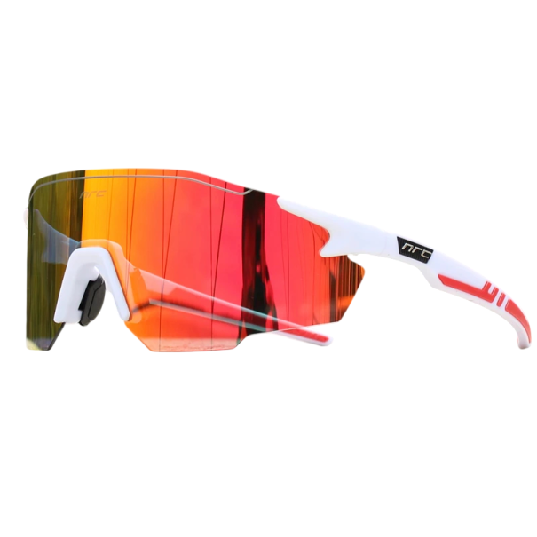 Lunettes de cyclisme NRC 810 UV400 TR90 154 mm Lunettes de soleil sportives miroir pour VTT, course, pêche pour hommes et femmes blanc