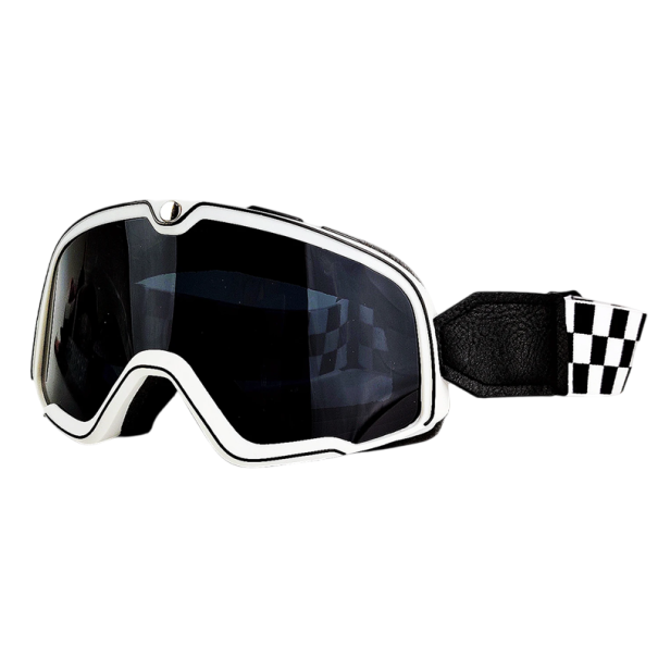 Lunettes de moto avec verre teinté 20 x 9 cm protection UV matériau PC Contre le vent et la poussière Lunettes de protection pour moto et quad blanc