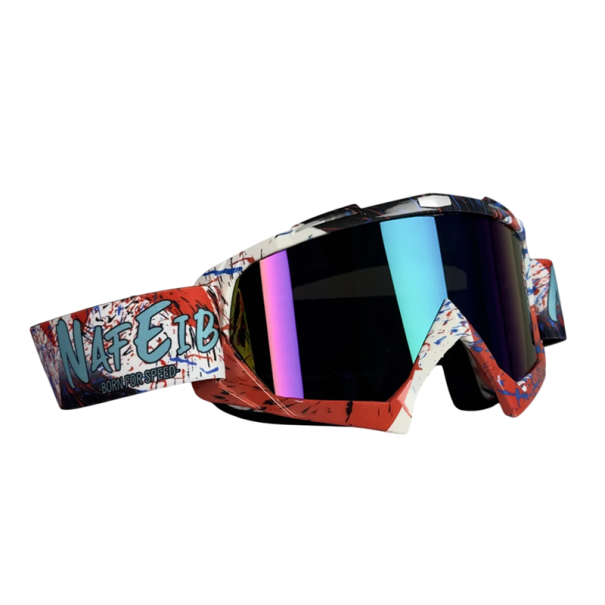 Lunettes de motocross de protection 18 x 11 cm Contre la poussière et le vent Lunettes de moto Lunettes tout-terrain pour les courses rouge