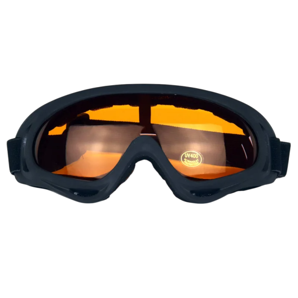 Lunettes de motocross noires en matériau TPU avec verres PC résistants Lunettes de protection sportives pour moto Cyclisme Ski et snowboard orange