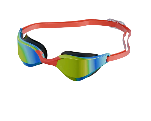 Lunettes de natation professionnelles en silicone Protection anti-buée forme ergonomique lunettes de sport étanches pour la natation rouge