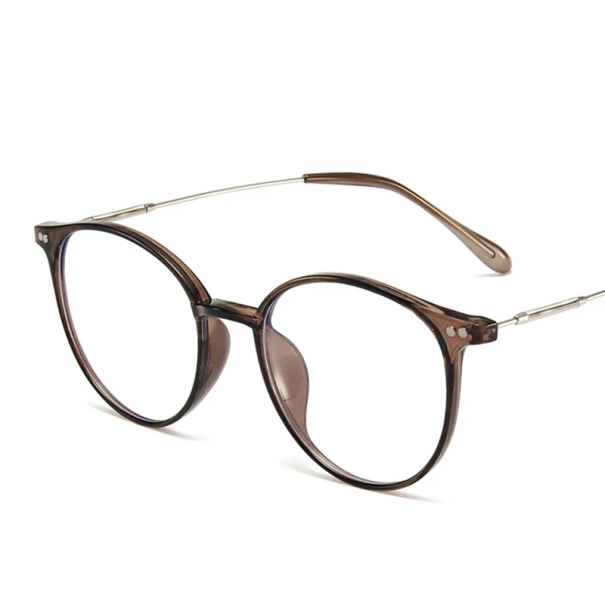 Lunettes de protection des yeux avec filtre de lumière bleue Lentilles de lunettes claires Élégantes Contre la fatigue oculaire Travail sur ordinateur Appareils mobiles marron