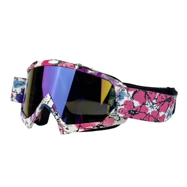 Lunettes de protection pour moto avec verres bleus 18 x 11 cm Lunettes stylées contre le vent et la poussière Design rétro Lunettes pour casques rose