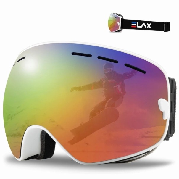 Lunettes de ski avec effet miroir Lunettes pour le ski et le snowboard avec protection UV400 pour hommes et femmes Lunettes de ski pour casque anti-buée 1