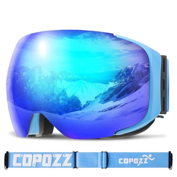 Lunettes de ski professionnelles avec effet miroir Lunettes pour le ski et le snowboard avec protection UV400 Lunettes de ski étanches pour casque anti-buée avec étui en tissu 2
