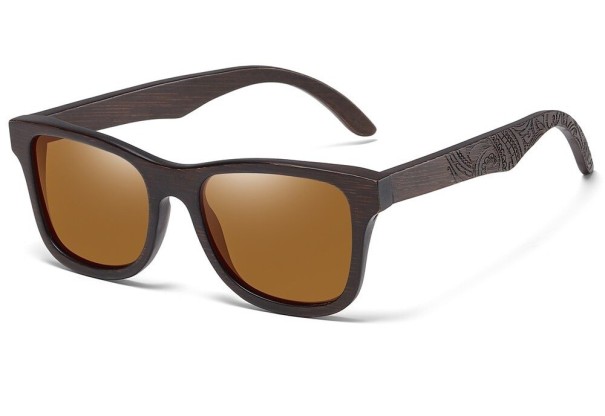 Lunettes de soleil en bois pour hommes E2010 marron