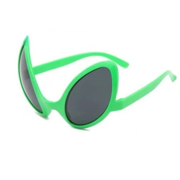 Lunettes de soleil extraterrestres 13,5 x 8,5 cm Lunettes futuristes en forme d'yeux d'extraterrestres Lunettes rétro pour festivals accessoire de carnaval vert
