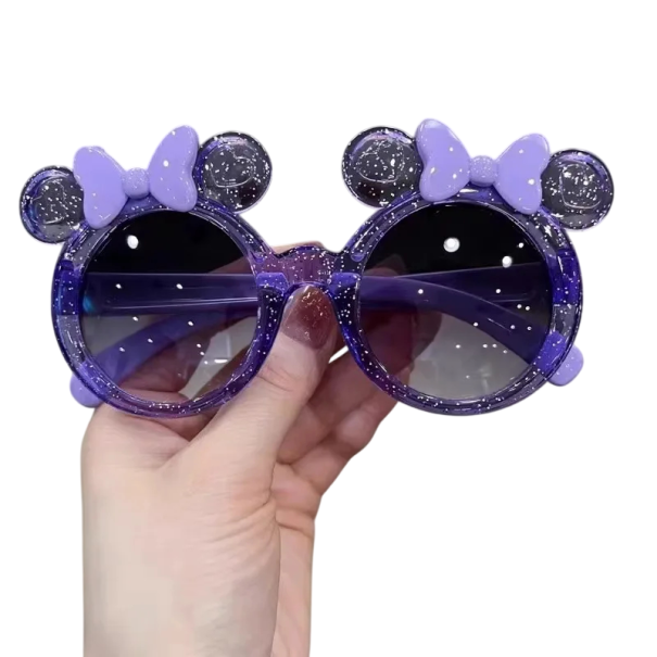 Lunettes de soleil pour filles avec nœuds Lunettes de soleil mignonnes pour petites filles Protection UV Monture légère Lunettes d'été stylées pour enfants violet