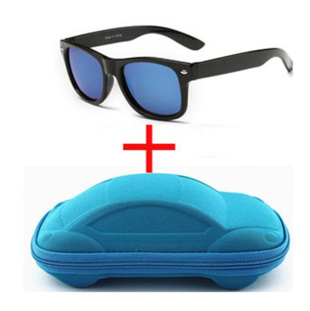 Lunettes de soleil pour garçons avec étui bleu J2536 bleu