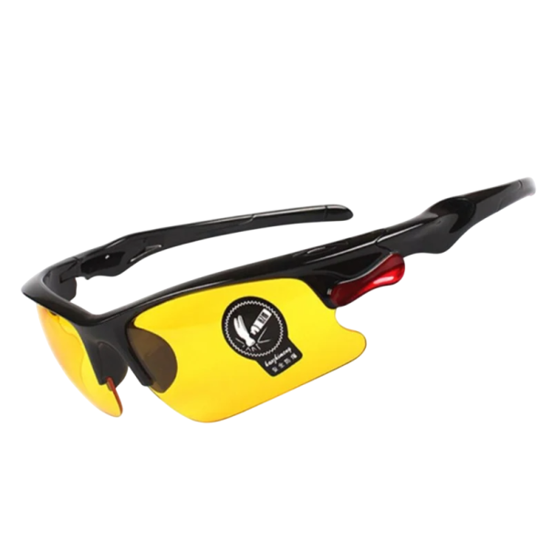 Lunettes de soleil pour le vélo et la conduite 7,1 x 4,1 cm Lunettes de sport noires Monture légère Accessoires de cyclisme pour hommes jaune