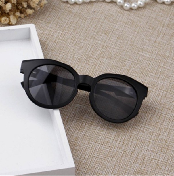 Lunettes de soleil rondes pour enfants J2877 noir