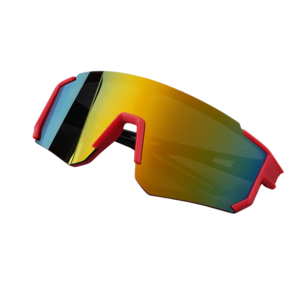 Lunettes de soleil sportives pour enfants verres miroir jaune-orange protection des yeux lors des sports cadre léger lunettes pour le cyclisme la course et les jeux en extérieur 1