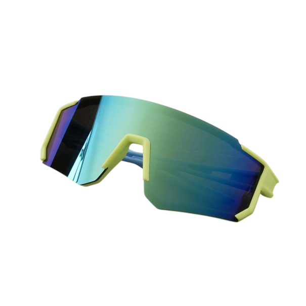 Lunettes de soleil sportives pour enfants Verres transparents vert et bleu Protection des yeux lors du sport Monture légère Lunettes pour le cyclisme la course et les activités en plein air vert