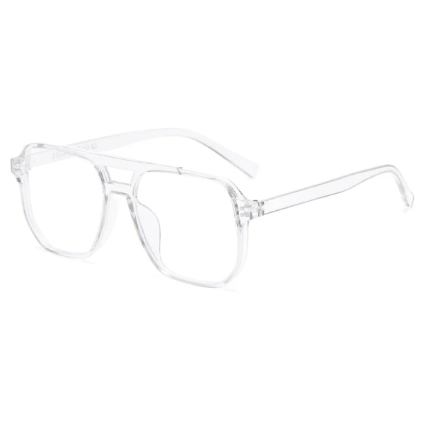 Lunettes en plastique avec filtre de lumière bleue Forme carrée Protection des yeux lors du travail sur ordinateur Contre la fatigue et la tension oculaire transparente