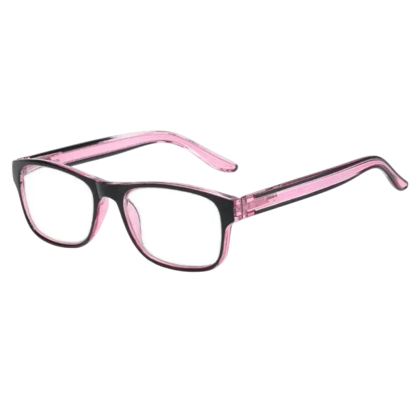 Lunettes en plastique de lecture avec filtre de lumière bleue Dioptrie +1,00 Protection des yeux Monture légère Contre la fatigue oculaire Confort de port rose