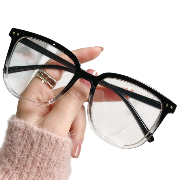 Lunettes en plastique pour la distance avec filtre de lumière bleue Dioptrie -6,00 Design carré moderne Protection des yeux contre les radiations numériques gris