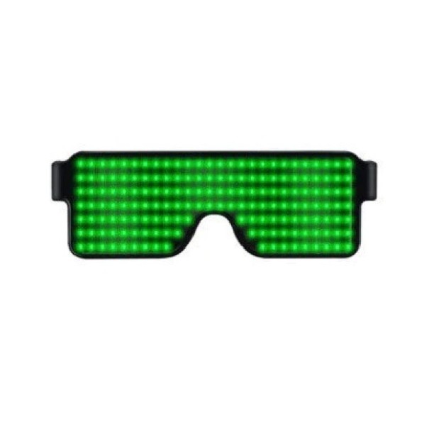 Lunettes LED avec animations vert