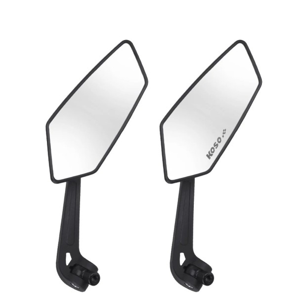 Lusterka wsteczne motocyklowe 2 szt. Uniwersalne mocowanie 8 mm i 10 mm Czarna osłona ABS Głowica obrotowa 360° Do skuterów i motocykli o małej pojemności 1