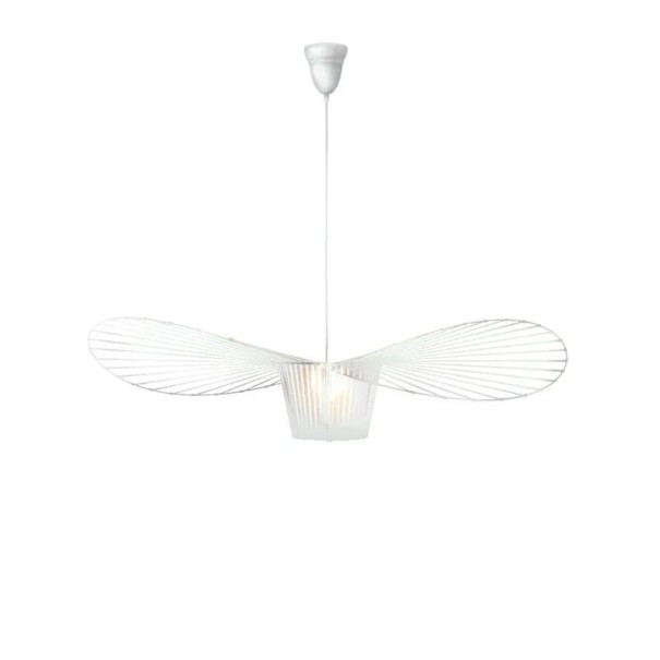 Lustre suspendu moderne diagonal Lumière blanche froide Luminaire de plafond design Base en métal Bandes colorées en polyuréthane Douille E27 Compatible LED 80 cm blanc