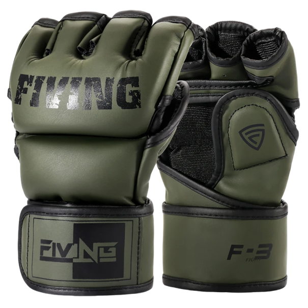 Luvas de boxe sem dedos Luvas para MMA e Muay Thai Luvas de treino para homens e mulheres verde exército L