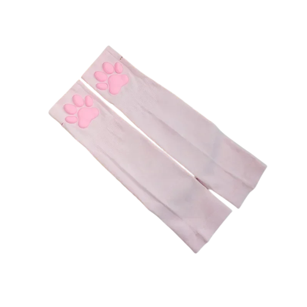 Luvas de dedo para senhora tamanho universal Luvas de inverno com patas de gato em silicone de spandex elástico para um uso confortável rosa