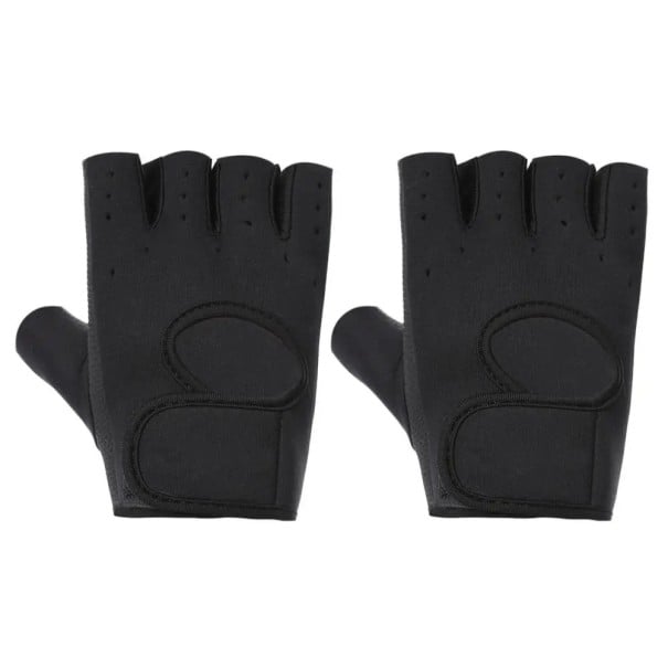 Luvas de fitness unissexo Luvas antiderrapantes para exercício em poliéster e neoprene Luvas de musculação para o ginásio preto S