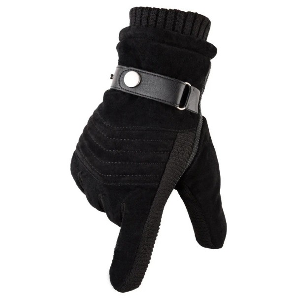 Luvas de Inverno para Homem com Função Touchscreen Luvas Quentes para o Inverno com Cinta Ajustável preto