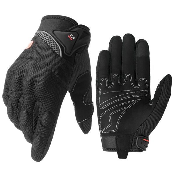 Luvas de motociclismo para condução de moto e bicicleta, luvas desportivas de proteção tátil, respiráveis para uso em corridas e no dia-a-dia preto XXL