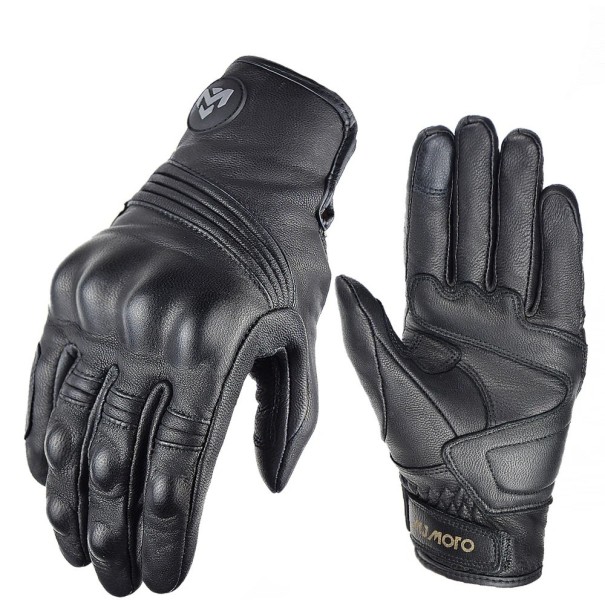 Luvas de motociclista retro para homem em pele verdadeira Luvas de verão respiráveis para moto Acessórios de motocross XL