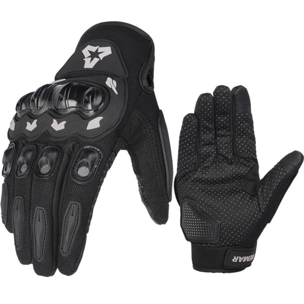 Luvas de Motociclo 100% Impermeáveis de Poliéster Unisex de Verão e Primavera para Adolescentes Motocross Corrida de Montaria ao Ar Livre preto L