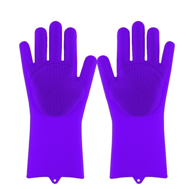 Luvas de silicone para lavar louça roxo