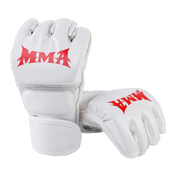 Luvas sem dedos para MMA Luvas de boxe para saco Adequadas para homens e mulheres 24 x 13 x 5 cm branco