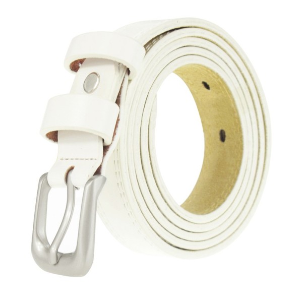 Luxe dames leren riem J916 wit 110 cm