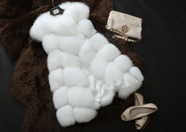 Luxe damesbontjas - Wit S