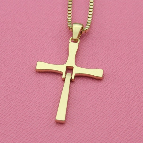 Luxe ketting met kruis - Fast and Furious (Vin Diesel) goud