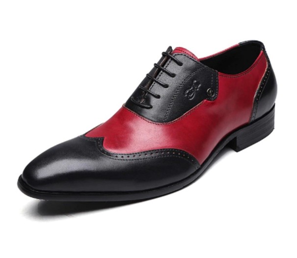 Luxe lage herenschoenen - Zwart-rood
