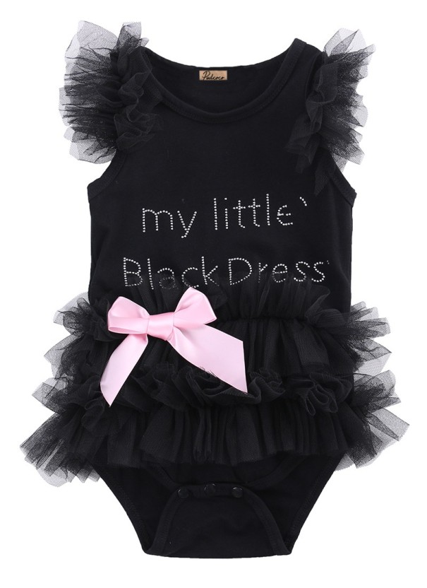 Luxe meisjes bodysuits - Zwart 0-3 maanden