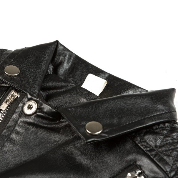 Luxe meisjes imitatieleren jas - Zwart